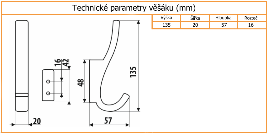 nabytkovy vesak iwo technicka tabulka